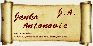 Janko Antonović vizit kartica